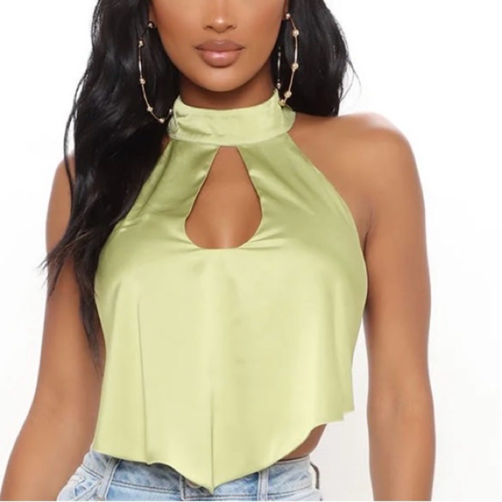 Beautiful Halter top lime green.